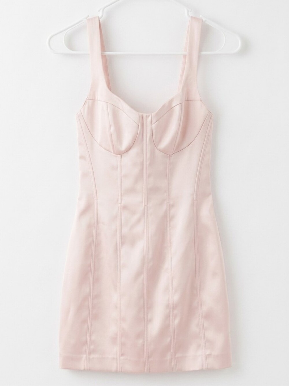 Semi & Cade Pale Pink Satin Corset Mini Dress